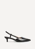Linzi Refined Black Faux Leather Slingback Kitten Court Heels - Size 6 Image 2