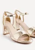 Linzi Abby Gold Faux Leather Closed Back Block Heel Sandal - Size 5 Image 4