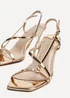 Linzi Midnight Gold Chrome Strappy Heeled Sandals - Size 8 Image 4