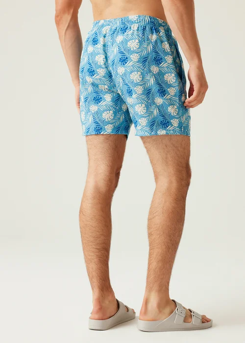 Regatta Elysium Blue Leaf Seersucker Loras Swim Shorts - S Image 2