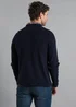 Kensington Eastside Navy Mock Checked Shirt Crew Neck Jumper - XXL Image 2