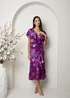Chi Chi London Multi V Neck Floral Wrap Midi Dress - Size 8 Image 1
