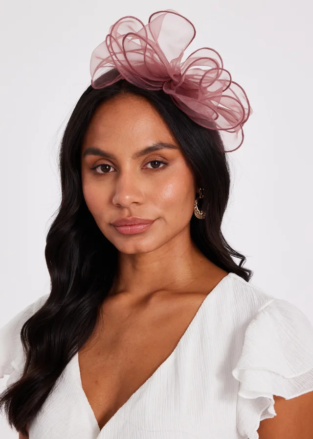 Quiz Burgundy Feather Headband Fascinator