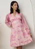 Chi Chi London Pink Plus Size Long Sleeve Floral Mini Dress - Size 26 Image 3