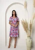 Chi Chi London Blue Square Neck Floral Midi Dress - Size 6 Image 1