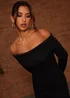Chi Chi London Black Bardot Split Detail Midi Jumper Dress - Medium Image 3