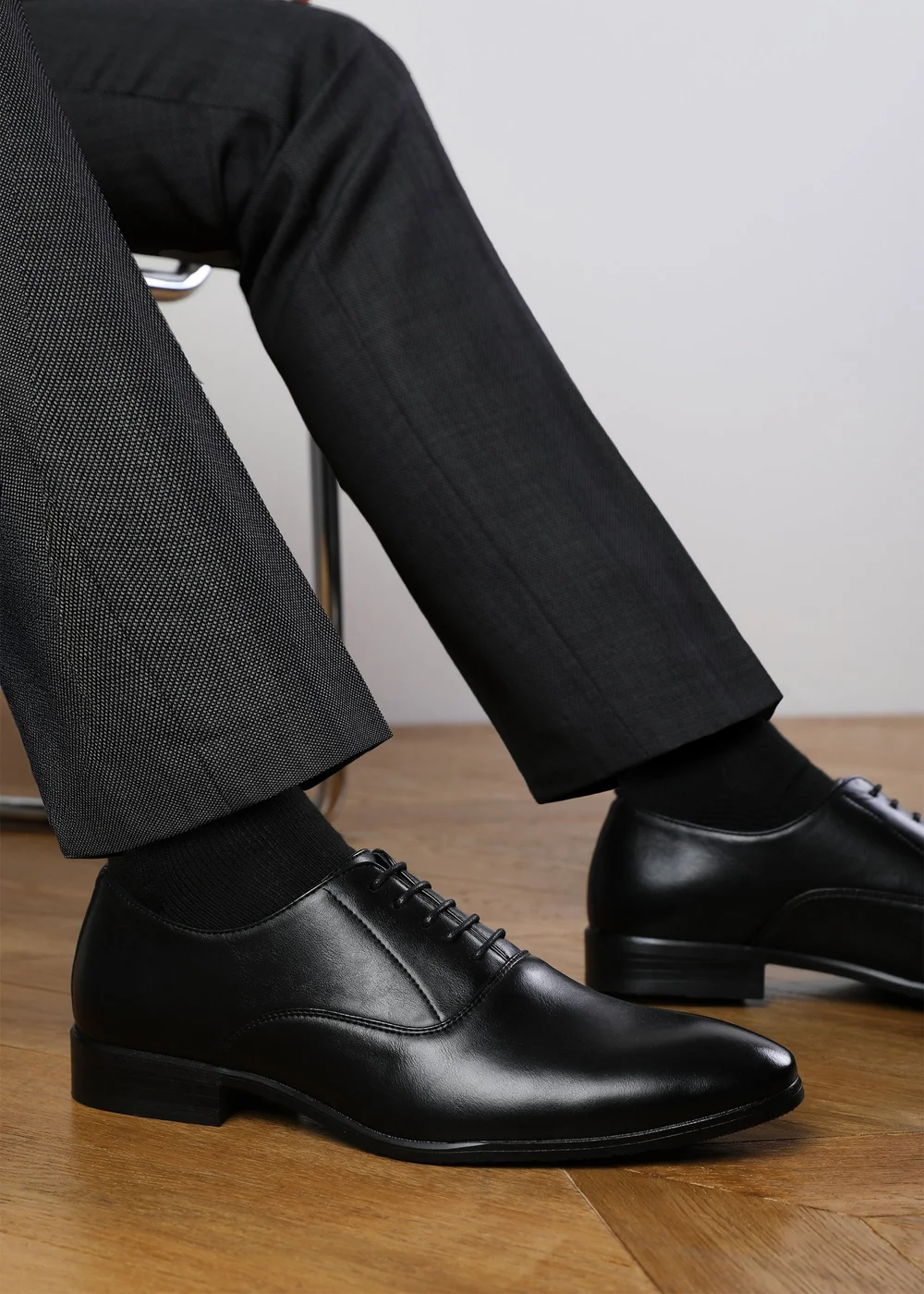 Where's That From Black PU Nick Oxford Lace Up Work Dress Shoes - 11 Image 2