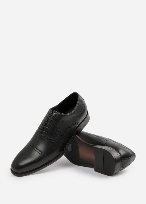 Where's That From Black PU Michael Textured Oxford Lace Up Work Dress Shoes - Size 10 Image 3