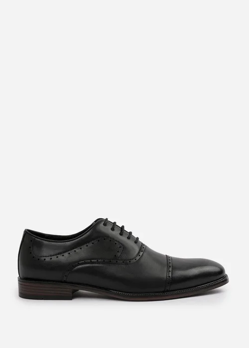 Where's That From Black PU Michael Textured Oxford Lace Up Work Dress Shoes - Size 10 Image 2
