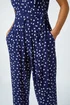 Roman Navy Petite Polka Dot Stretch Jumpsuit - Size 10 Image 4