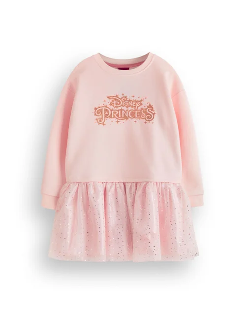 Vanilla Underground Disney Princess Kids Pink Sweater Dress (2-8 Years) - 3-4 Yrs Image 1
