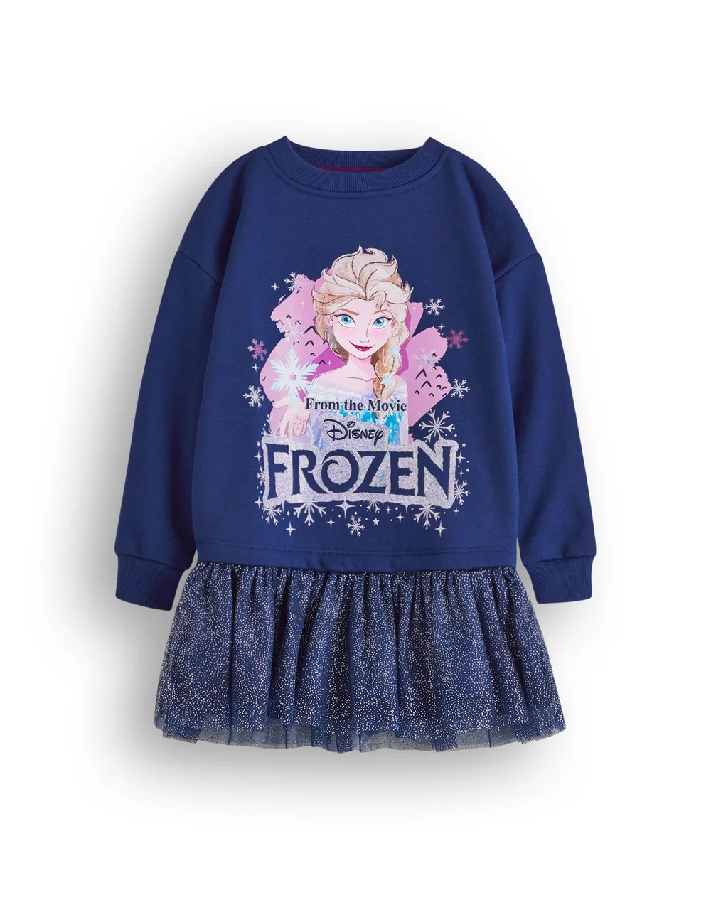 Vanilla Underground Disney Frozen Front Print Blue Dress (2-8 Years) - 5-6 Yrs Image 1