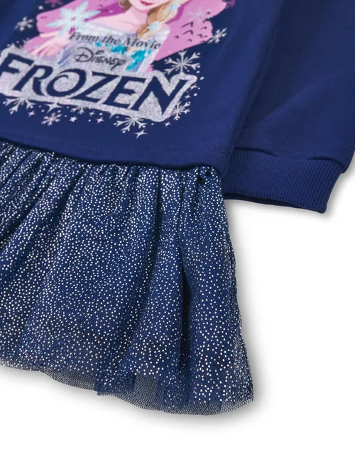 Vanilla Underground Disney Frozen Front Print Blue Dress (2-8 Years) - 5-6 Yrs Image 4