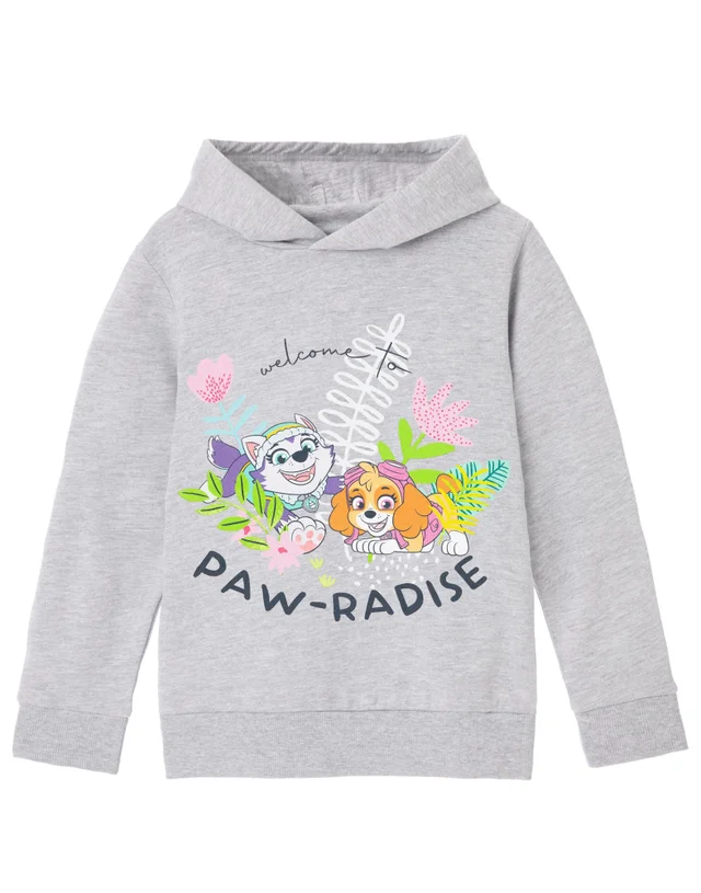 Vanilla Underground Paw Patrol Paw Radise Kids Grey Marl Hoodie (3-8 years)