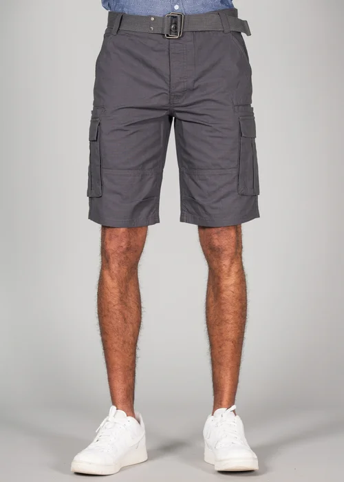 Tokyo Laundry Grey Cotton Ripstop Cargo Shorts - L Image 1