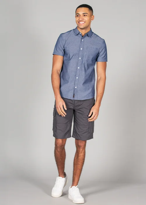 Tokyo Laundry Grey Cotton Ripstop Cargo Shorts - L Image 3