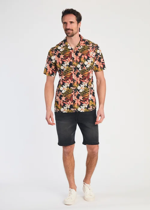 Tokyo Laundry Black Cotton Printed Poplin Short Sleeve Shirt - L Image 4