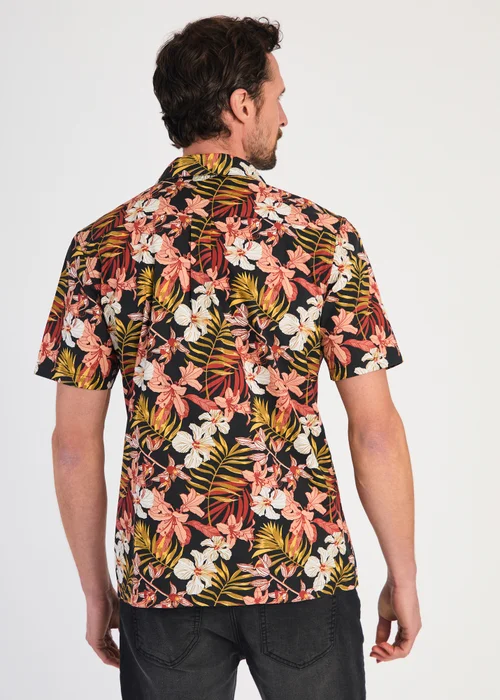 Tokyo Laundry Black Cotton Printed Poplin Short Sleeve Shirt - L Image 2