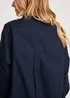 French Connection Navy Cotton Long Sleeve Poplin Popover High-Low Hem Shirt - Size 10 Image 5