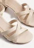 Linzi Flair Sand Faux Leather Heeled Sandals - Size 3 Image 4