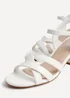 Linzi Flair White Faux Leather Heeled Sandals - Size 5 Image 4