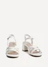 Linzi Flair White Faux Leather Heeled Sandals - Size 5 Image 3