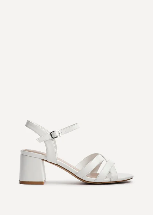 Linzi Flair White Faux Leather Heeled Sandals - Size 5 Image 2