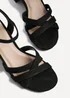 Linzi Flair Black Faux Suede Heeled Sandals - Size 8 Image 4