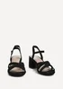 Linzi Flair Black Faux Suede Heeled Sandals - Size 8 Image 3