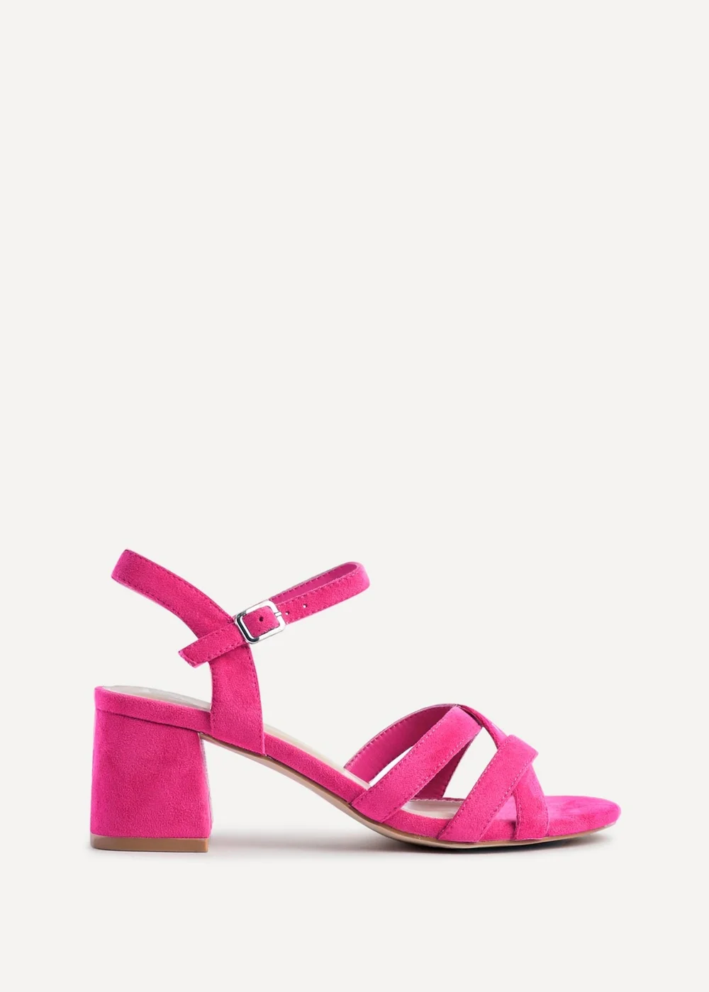 Linzi Flair Hot Pink Faux Suede Heeled Sandals - Size 8 Image 2