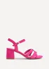 Linzi Flair Hot Pink Faux Suede Heeled Sandals - Size 8 Image 2