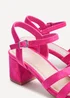 Linzi Flair Hot Pink Faux Suede Heeled Sandals - Size 8 Image 5