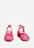 Linzi Flair Hot Pink Faux Suede Heeled Sandals - Size 8 Image 3