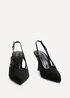 Linzi Rhea Black Scuba Sling Back Court Heels - Size 4 Image 3