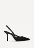 Linzi Rhea Black Scuba Sling Back Court Heels - Size 4 Image 2