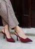 Linzi Rhea Burgundy Scuba Sling Back Court Heels - Size 6 Image 6