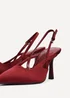 Linzi Rhea Burgundy Scuba Sling Back Court Heels - Size 6 Image 4