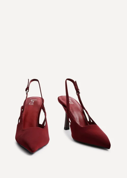 Linzi Rhea Burgundy Scuba Sling Back Court Heels - Size 6 Image 3