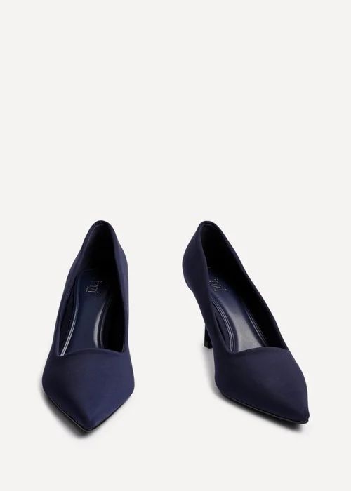 Linzi Kat Navy Scuba Leather Court Heels - Size 5 Image 3