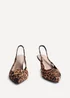 Linzi Izzie Multi Wide Fit Leopard Print Sling Back Low Court Heel - Size 4 Image 3