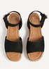 Linzi Paradise Black Nubuck Espadrille Flatform Sandals - Size 5 Image 4
