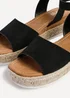 Linzi Paradise Black Nubuck Espadrille Flatform Sandals - Size 5 Image 5