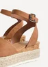 Linzi Paradise Tan Nubuck Espadrille Flatform Sandals - Size 6 Image 5