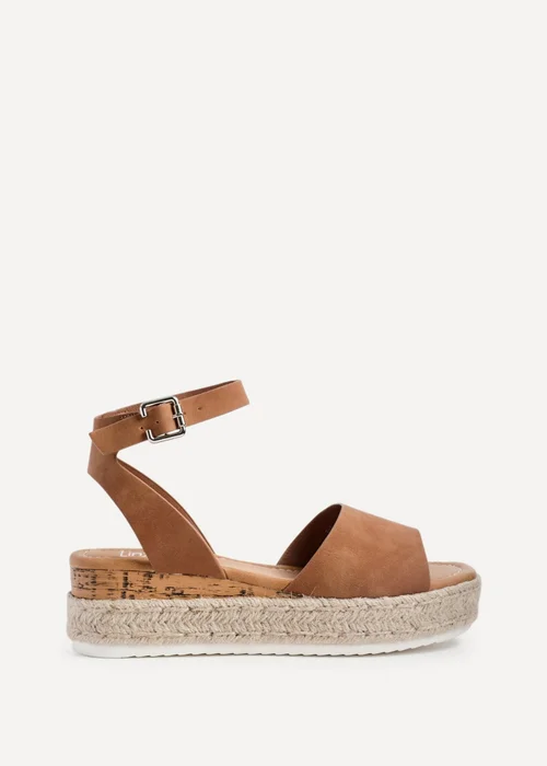Linzi Paradise Tan Nubuck Espadrille Flatform Sandals - Size 6 Image 2