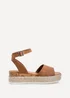Linzi Paradise Tan Nubuck Espadrille Flatform Sandals - Size 6 Image 2