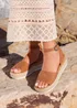 Linzi Paradise Tan Nubuck Espadrille Flatform Sandals - Size 6 Image 1