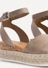Linzi Paradise Taupe Nubuck Espadrille Flatform Sandals - Size 4 Image 4