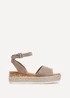 Linzi Paradise Taupe Nubuck Espadrille Flatform Sandals - Size 4 Image 2