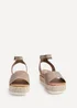 Linzi Paradise Taupe Nubuck Espadrille Flatform Sandals - Size 4 Image 3