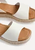 Linzi Paradise White Faux Leather Espadrille Flatform Sandals - Size 6 Image 4